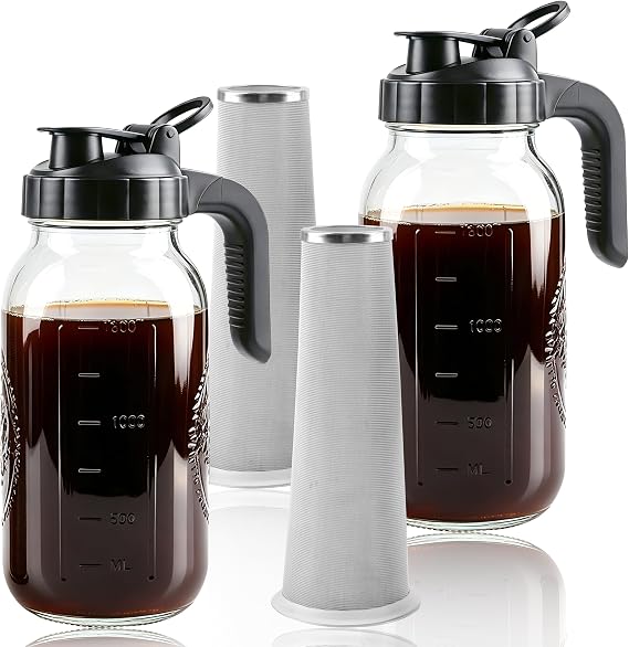 Cold Brew Coffee Maker 64oz Iced Coffee Maker with Stainless Steel Filter