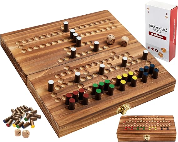 Barricade Board Game - Malefiz Game - 2025 Dice Games - 2-4 Player Competitive Strategy Game - Fast Board Game Fun Wooden Dice Game for Family & Friends - Adults Games Wood Games