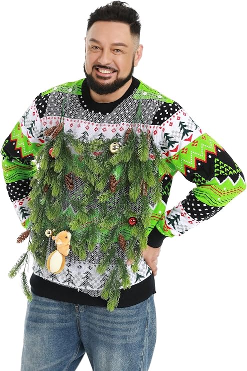 Men`s Ugly Christmas Sweater Unisex Women`s Funny Novelty Fairisle Pullover for PartyMediumPerfectly Pine