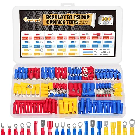 Electrical Wire Connectors Insulated Crimp Terminal Kit,200PCS