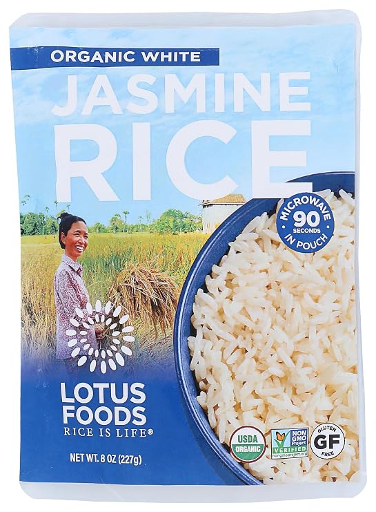 Lotus Foods, Rice Pouch Rth White Jasmine Organic, 8 Ounce