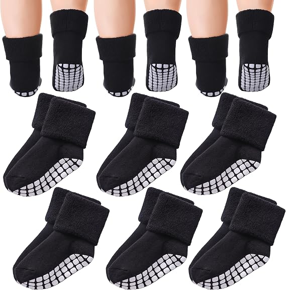 DYW Baby Non Slip with Grips Socks Infants Toddlers Kids Boys Girls Thick Winter Warm Cotton Gifts Socks