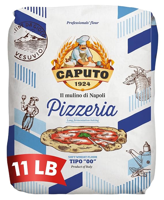 Antimo Caputo Pizzeria Flour Blue, 11 Pound (5Kg) Bag - Italian 00 Flour - Soft Wheat for Pizza Dough - Makes that Perfectly Elastic, Chewy, Crispy Bubble Neapolitan Pizza