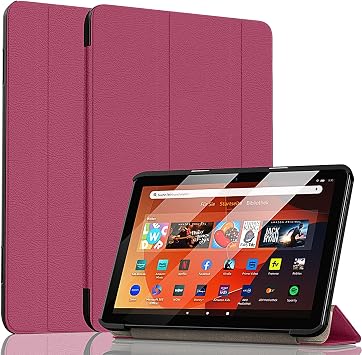 8 Tablet Case(12th/10th Generation, 2024/2022/2020 Release), 8 Tablet Case, Ubearkk Lightweight Slim Shell Quality PU Leather Trifold Stand Cover Auto Wake Rose Red