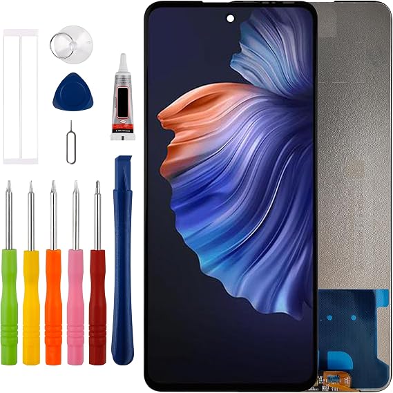 Duotipa [New] LCD Display Screen Digitizer Assembly Replacement for Tecno Camon 18 P 6.8" with Technical Repair Tools Kit-Black