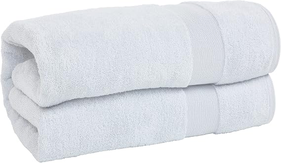 Extra Large Bath Sheet 40" x 80" Silver Oversized Luxury Towel for Adults Soft, Absorbent, Quick Dry 100% Cotton Spa Towel for Bath, Pool, or Beach XL Shower Towel