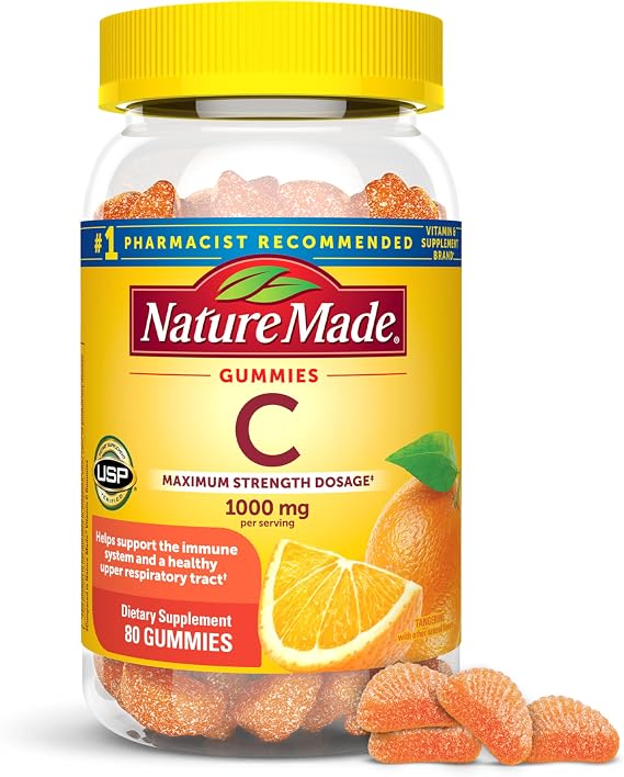Nature Made Vitamin C Gummies, Maximum Strength Dosage, 80 Count