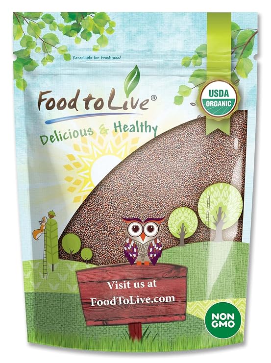 Food to Live Organic Broccoli Seeds for Sprouting, 2 Ounces Non-GMO, Vegan, Kosher, Sirtfood, Bulk. Rich in Sulforaphane, Vitamin C. Grow Sprouts, Microgreens for Salads, and Sandwiches
