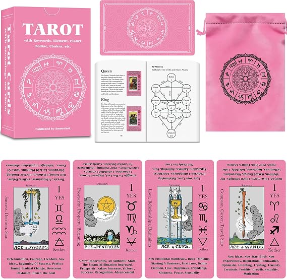 Smoostart Tarot Cards for Beginners with Meanings on Cards with Guide Book