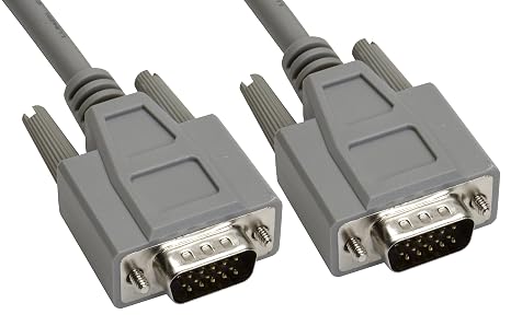 Amphenol CS-DSDHD15MM0-002.5 15-Pin HD15 Deluxe D-Sub Cable, Shielded, Male/Female, 2.5', Gray