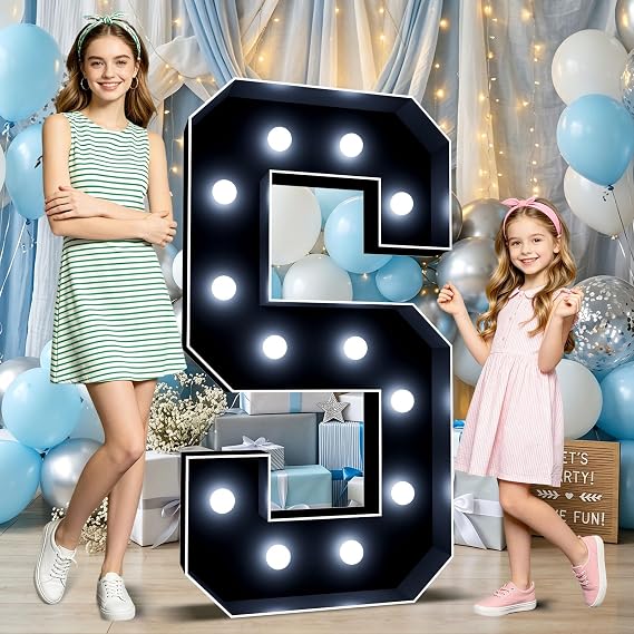 Ledido 4FT Marquee Light Up Letters S, Black Marquee Letters for Party