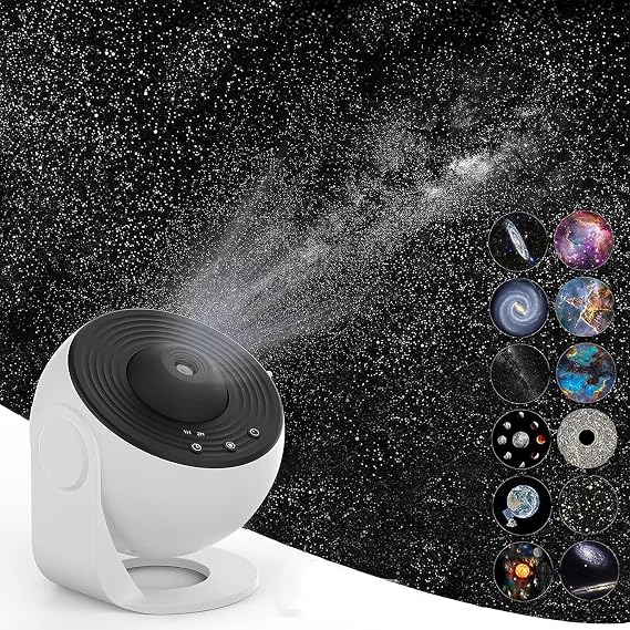 Star Projector, Planetarium Light Galaxy Projector, Night Light with 12 Replacement Discs, Large Projection Area, HD Image with Solar System Constellation Moon for Kids Adults Bedroom Ceiling