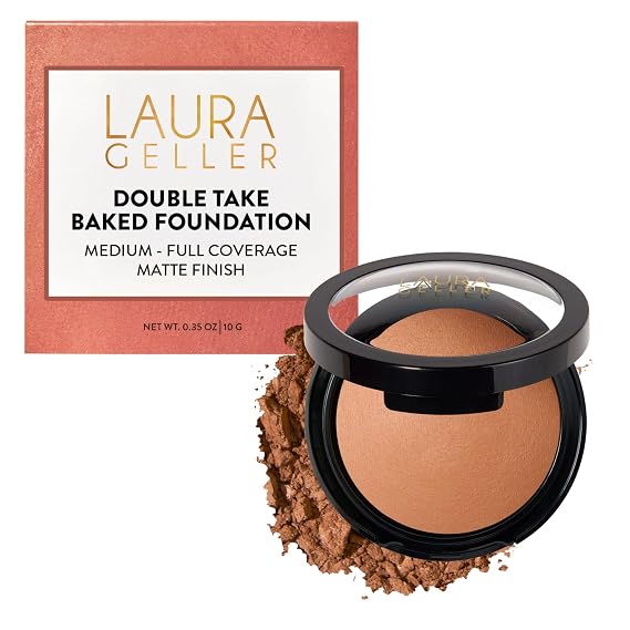 LAURA GELLER Baked Double Take Powder Foundation, Matte Finish Deep