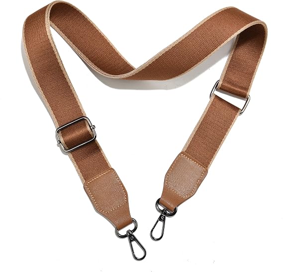 Adjustable Wide Purse Strap Leather Ends Replacement Handbag Purses for Shoulder Strap Replacement(Gun-Black Hardware)