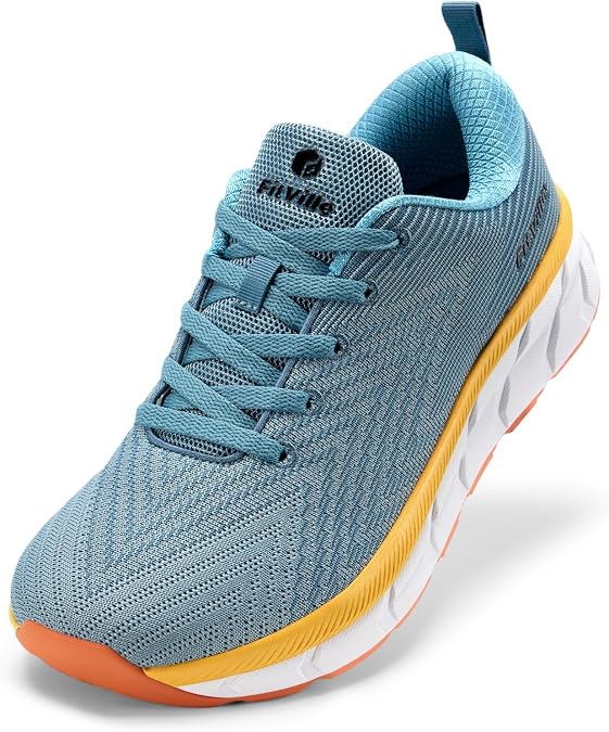 FitVille Extra Wide Running Shoes Men's Jogging Shoes Cushioned Sports Shoes Breathable Trainers Tennis Fitness Jogging Walking Shoes