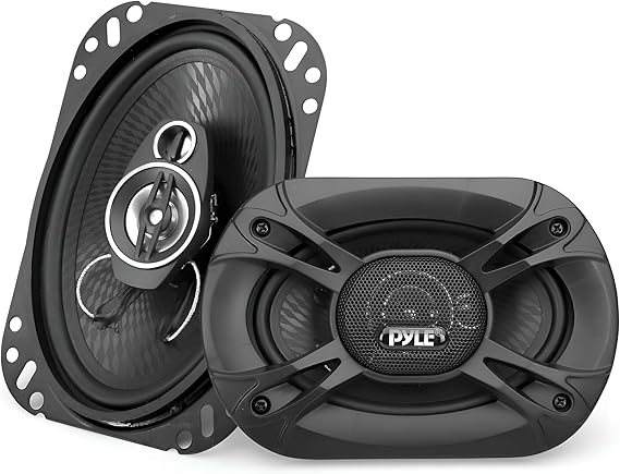 Pyle 3-Way Universal Car Stereo Speakers - 300W 4" x 6" Triaxial Loud Pro Audio Car Speaker Universal OEM Quick Replacement Component Speaker Vehicle Door/Side Panel Mount Compatible PL4163BK (Pair)