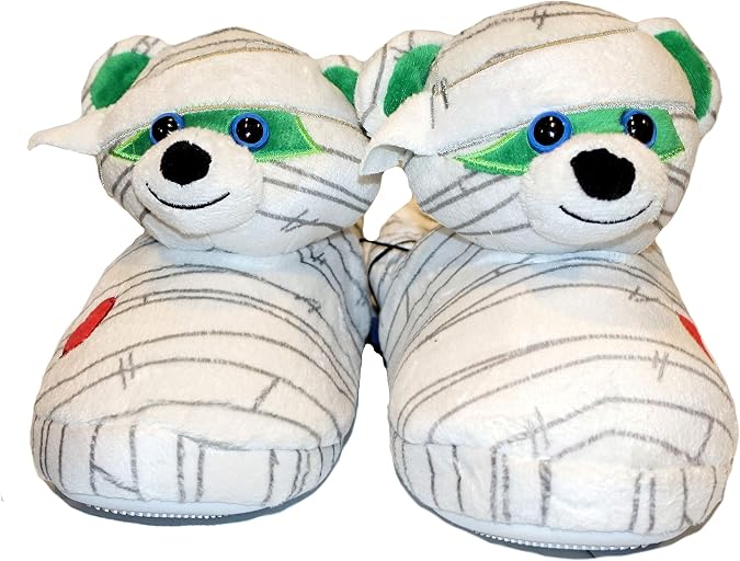 Build A Bear Boys White Mummy Slippers Halloween Monster House Shoes