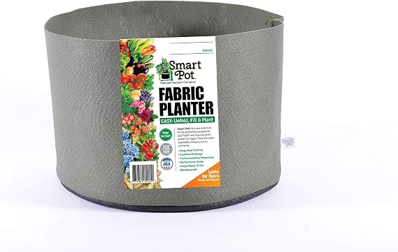 SMART POT 20 Gallon Soft-Sided Container, Forest Green with Strap Handles
