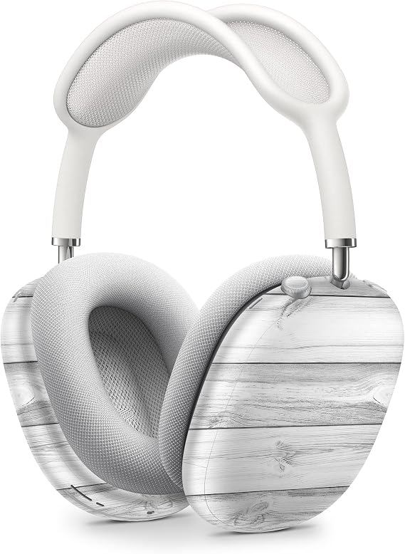 DesignSkinz - Skin Decal Protective Scratch Resistant Vinyl Wrap - Compatible with AirPods Max Headphones - White & Gray Wood Planks