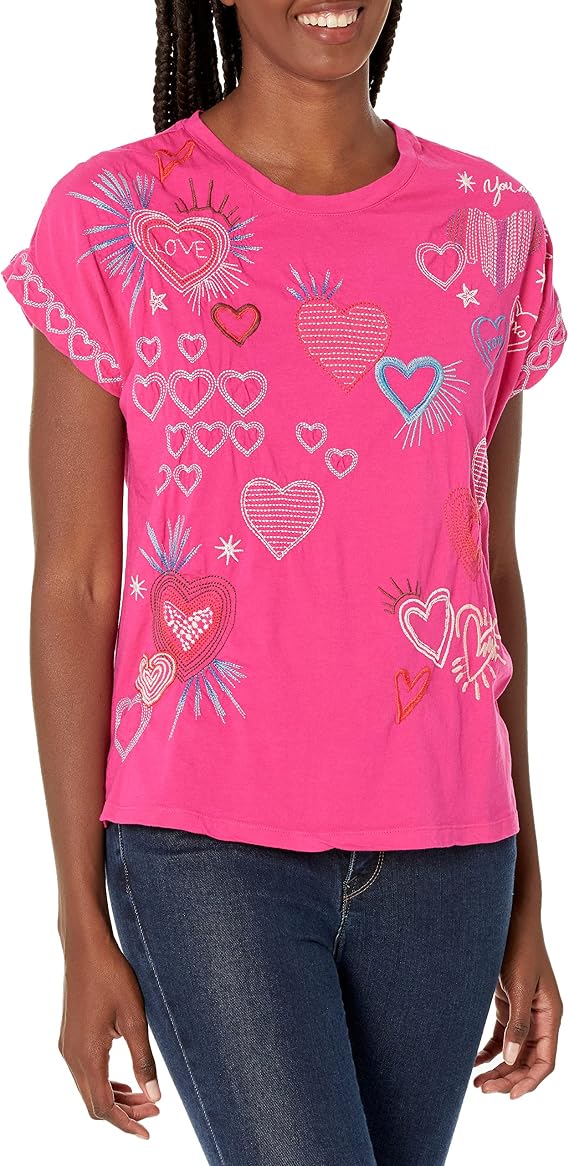 Johnny was Womens Short Sleeve Embroidered T-Shirt