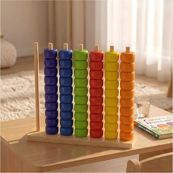 Toywoo Wooden Giant Color Matching & Stacking Game - Fast-Paced Family Challenge Board Game for Kids & Adults, Screen-Free Brain Teaser Puzzle for Game Night & Educational Play
