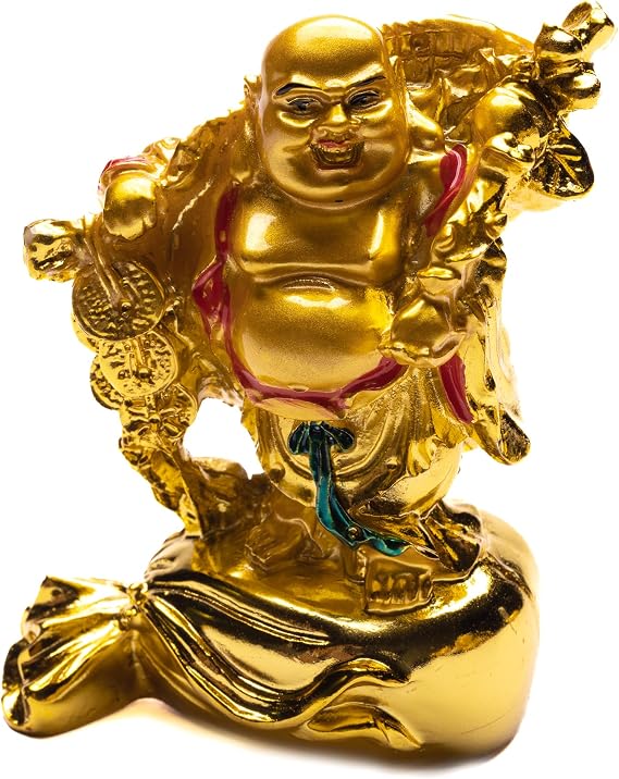 Feng Shui Laughing Buddha/Happyman with Money Bag - Chinese Fengshui Buddha Good Luck Home & Office