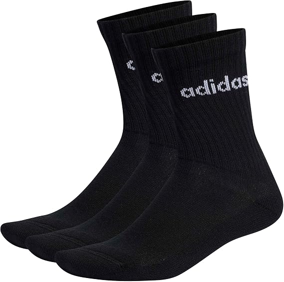 adidas Linear Crew Cushioned Socks 3 Pairs Unisex Adult Socks