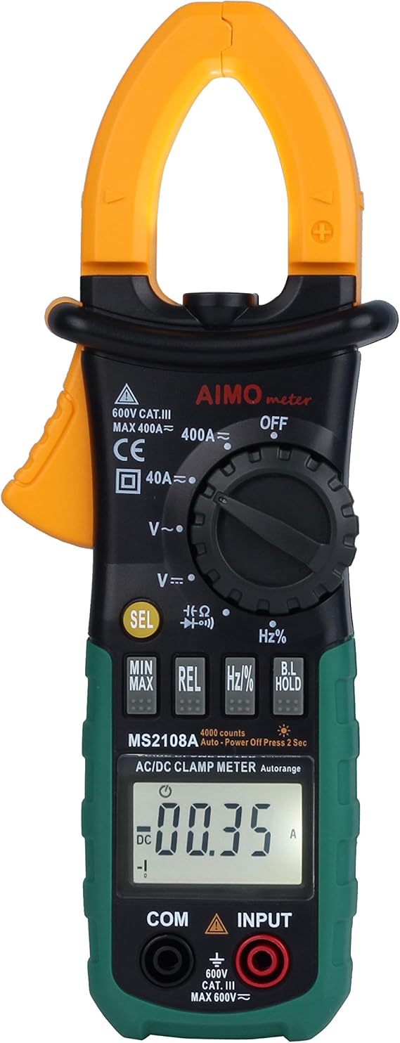MS2108A Auto Range Digital Clamp Meter 400 AC DC Current Hz Tester