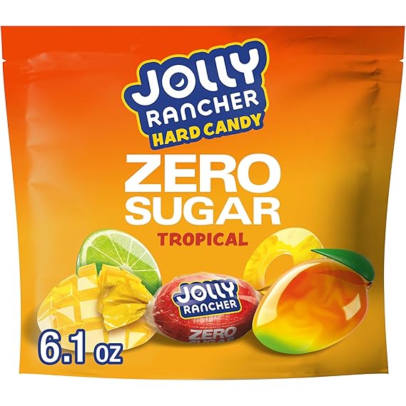 JOLLY RANCHER Zero Sugar Tropical Fruit Hard Candy Bag, 6.1 oz
