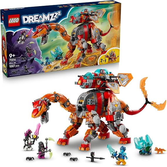 LEGO DREAMZzz Dinozor Jet 71514 | 9 Yaş ve Üzeri Çocuklar için Minifigürler İçeren 2 İnşa Seçenekli Oyuncak Yapım Seti, Hediye Fikri (1007 Parça)