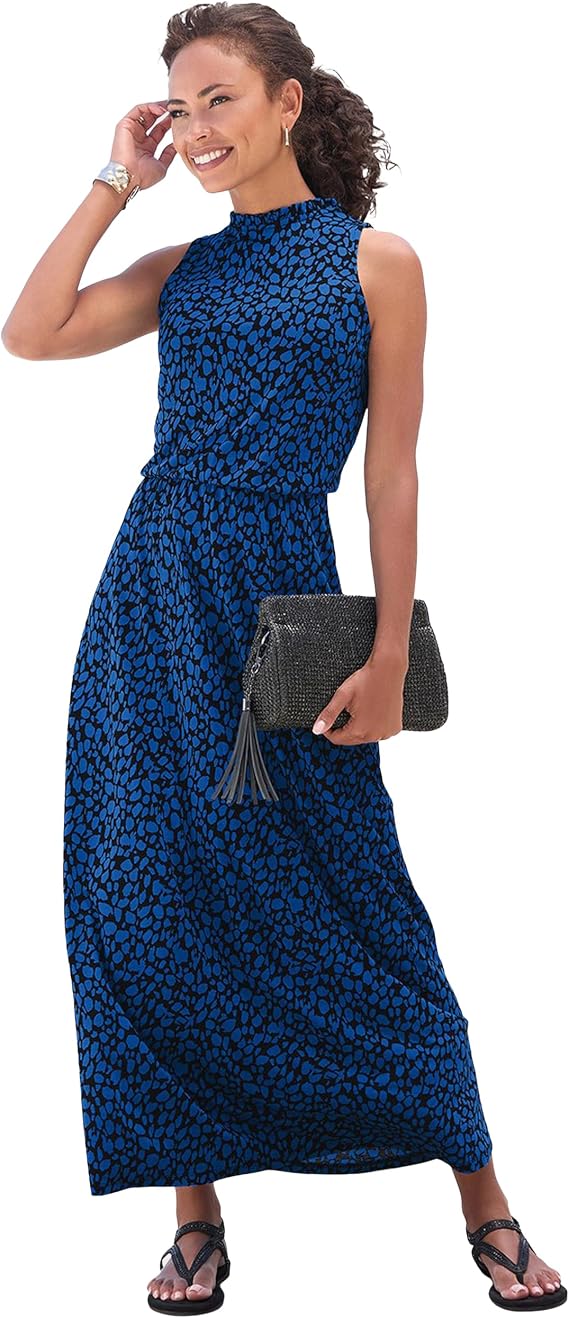 LASCANA Women's High Neck Maxi Dress