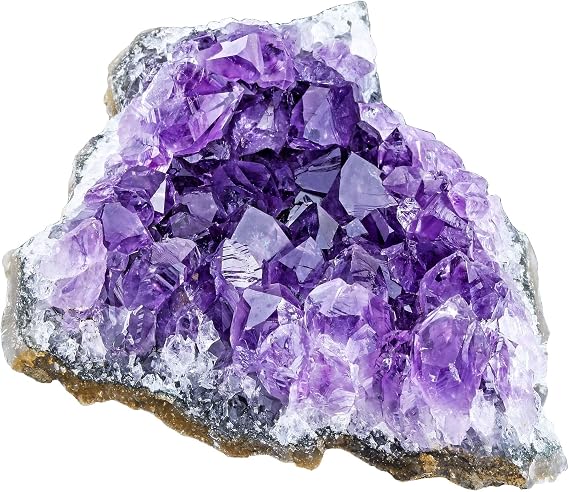 GEHECRST Natural Raw Amethyst Quartz Geode Cluster, Reiki Healing Crystals Stone Amethyst Rock Druzy Gemstone for Collection, Decoration, Specimen, Witchcraft | 0.18-0.33 lb