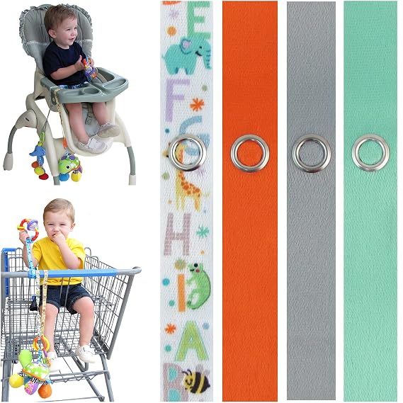 PBnJ Baby Toy Saver Strap Holder Secure Accessories Tether, 4 Pack | Secure Accessories, Adjustable Length, Baby Travel Gear