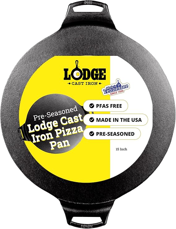 Lodge Pre-Seasoned Cast Iron Pizza Pan, PFAS-Free, 15 Inches