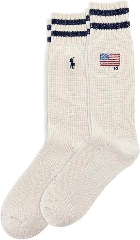 Polo Ralph Lauren Men's Embroidered Flag & Stripes Crew Sock
