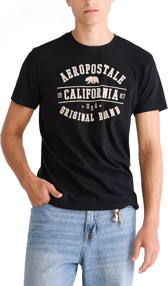 AEROPOSTALE Men's Cali Bear Applique Graphic Tee