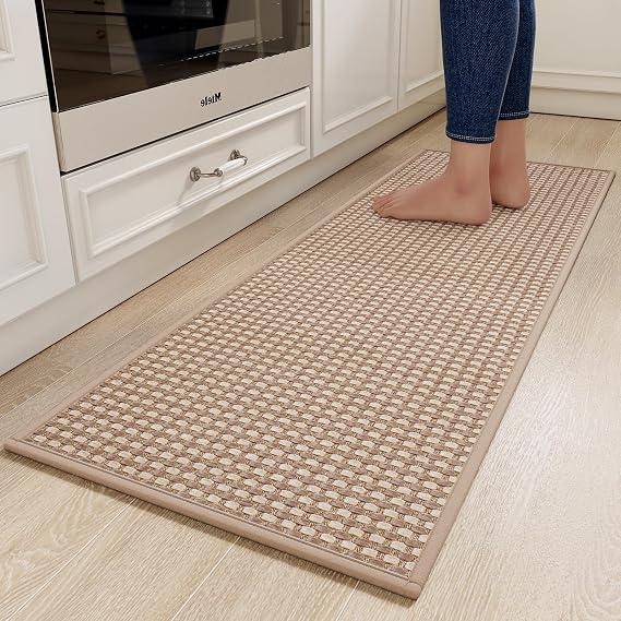 YDKGL Kitchen Runner Rugs Non Slip Washable Long Kitchen Mats Brown 17"x59"