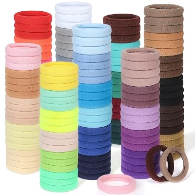 150 PCS Elastic Hair Ties, Seamless Hair Band, Ponytail Holder No Crease, Cotton Bands No Damage, Hair Scrunchies for Thick Thin Hair, Hair Accessories for Women Gifts