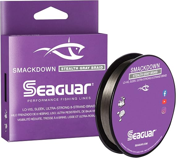 Seaguar Smackdown Low Visibility Braided Fishing Line, Stealth Gray, Multiple Sizes