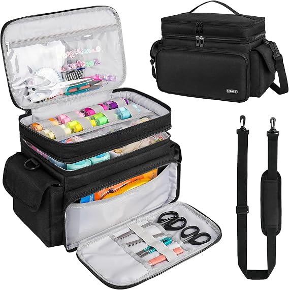 LEFORZ Large Sewing Supplies Organizer Bag(13 x 8 x 9 in),Sewing Basket