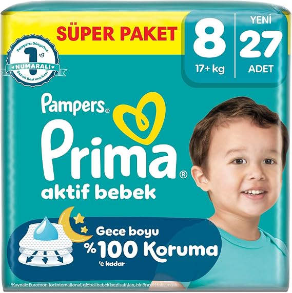 Prima Aktif Bebek Süper Paket 8 Beden 27 Adet