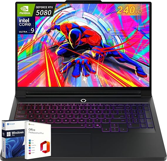 Lenovo Legion Pro 7i Gen 10 16 Gaming Laptop 2025, Intel Ultra 9 275HXUp to 5.4GHz, GeForce RTX 5080 16GB, 64 GB DDR5, 8 TB SSD, 16.0 240Hz OLED, Per-Key RGB, Wi-Fi 7, Lifetime Office, Win 11 Pro