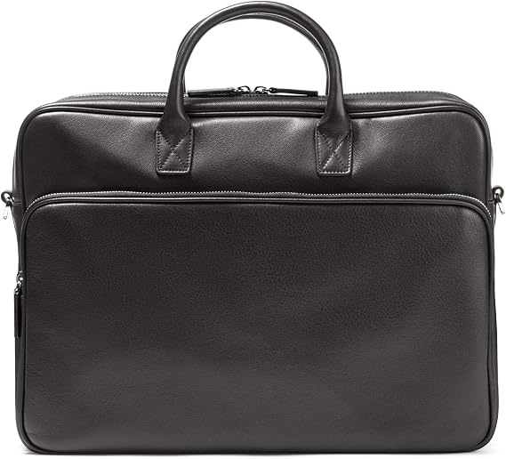 Leatherology Henderson Laptop Brief Bag - Fits 15" Laptops - Black Onyx