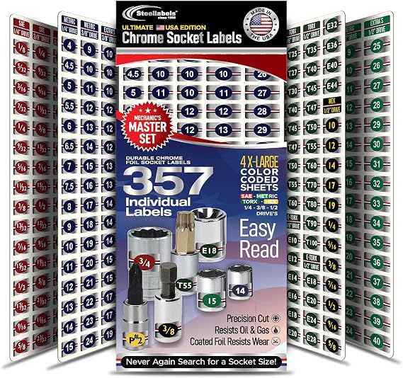 NEW! Ultimate Chrome Socket Label Set