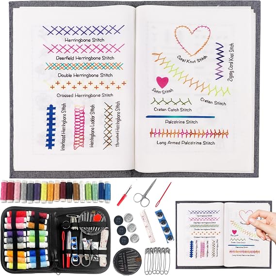 2026 New Embroidery Stitch Book Kit Sewing Practice Books All Scenario Embroidery Learning Book DIY Embroidery Book Set  with a Complete Toolkit & Instructional Tutorial for Beginners Enthusiasts