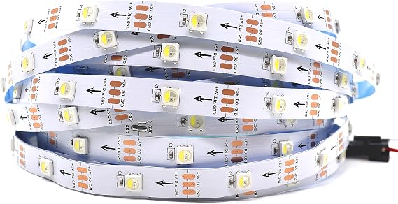 DC5V SK6812 (Similar WS2812B) RGBW RGB+Cold White LED Strip Light 30leds/Pixels/m Individually Addressable 4 Color in 1 LED Dream Color (16.4ft(5m) 150leds, IP30) (No Adapter or Controller)