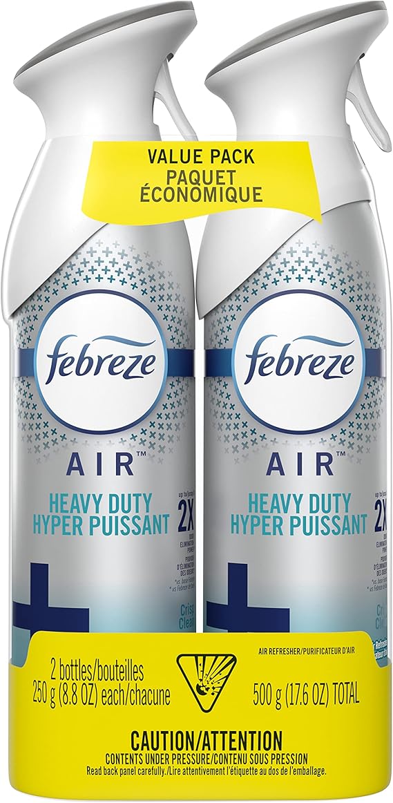 Febreze AIR Freshener Heavy Duty Crisp Clean (2 Count, 17.6 oz)