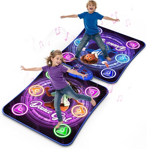 Kids Double Player Dance Mat,Toys Gifts for 3 4 5 6 7 8 9 10+ Year Old