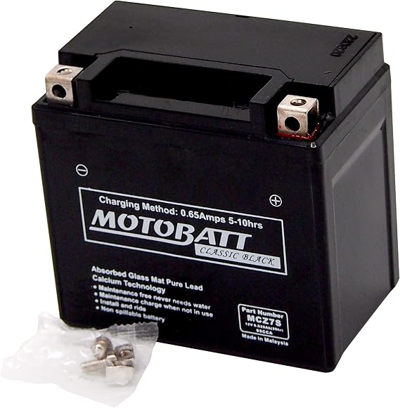 MCZ7S Motobatt Classic Black AGM FA Battery Replaces- YTZ7S, YTX5L-BS, YTZ6S