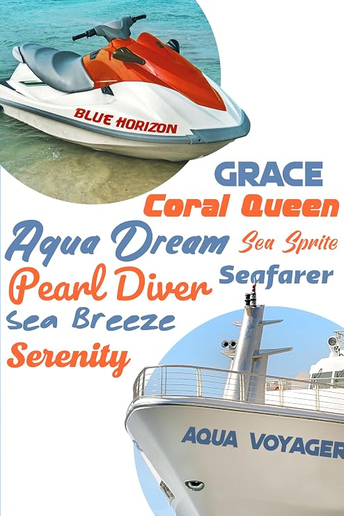 Custom Boat Name Decal, Personalized Vinyl Lettering for Jet Skies, Yachts | Weather-resistant vinyl decals with your boat name. Suitable for boats, pontoons, and marine use. Any font, color, and size.